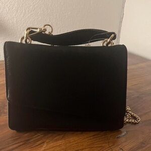 Fashion Nova Black Mini Bag with Gold Accents